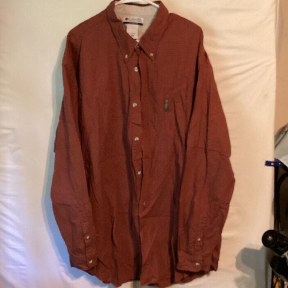 1685 Columbia Button Down Shirt Men Size 3XT Red/Black/White Plaid